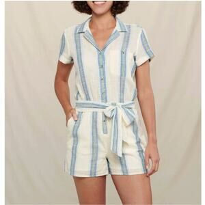 Toad&Co Camp Cove Striped Linen Romper
